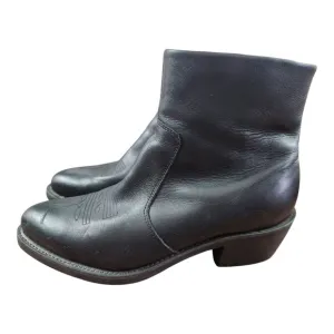 Durango mens black cowboy boots sz 10 EE ankle boot side zip leather western