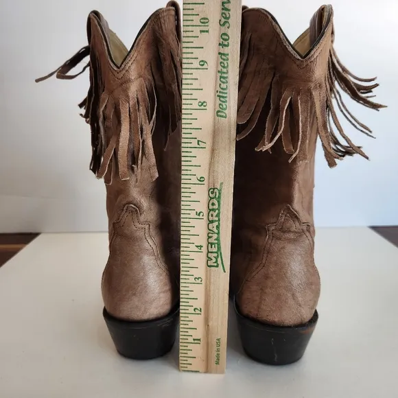 Durango Vintage Womens Leather Fringe Concho Cowboy Western Boots Size 7