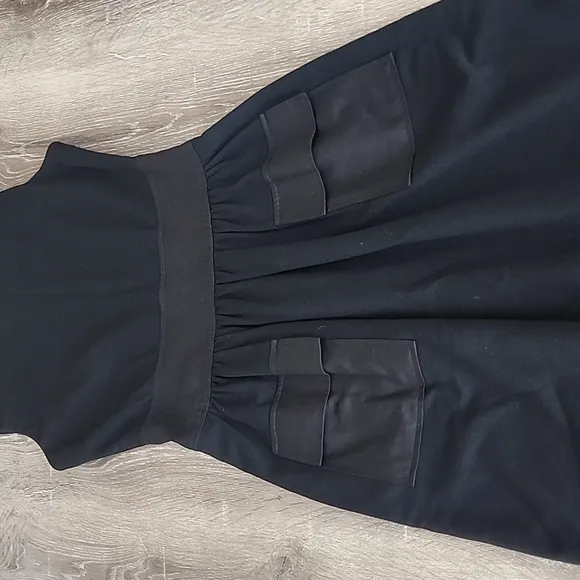 DVF Diane Von Furstenburg Zanne Ruched W/ Pockets Sheath Dress Black Size 6
