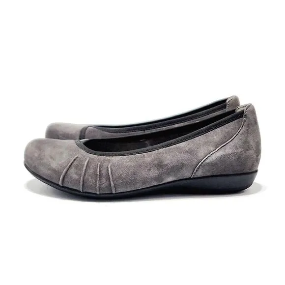 Earth Alder Derby New Suede 7.5 Round Toe Comfort Ballet Flats Dark Slate Gray