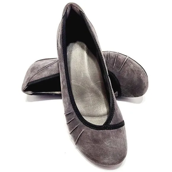 Earth Alder Derby New Suede 7.5 Round Toe Comfort Ballet Flats Dark Slate Gray
