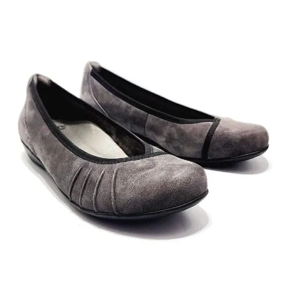 Earth Alder Derby New Suede 7.5 Round Toe Comfort Ballet Flats Dark Slate Gray