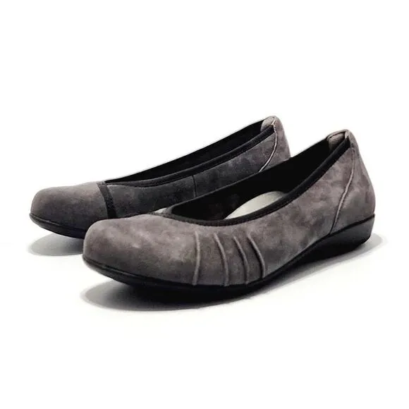 Earth Alder Derby New Suede 7.5 Round Toe Comfort Ballet Flats Dark Slate Gray