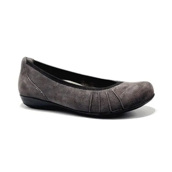 Earth Alder Derby New Suede 7.5 Round Toe Comfort Ballet Flats Dark Slate Gray