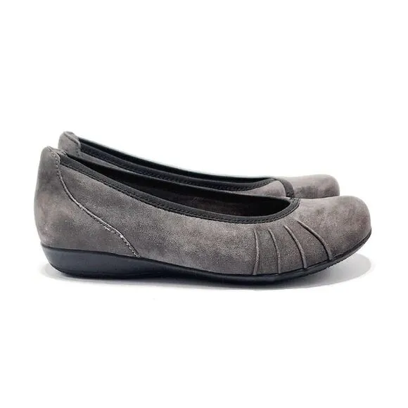 Earth Alder Derby New Suede 7.5 Round Toe Comfort Ballet Flats Dark Slate Gray