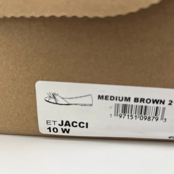 Earth Jacci Ballet Flat Shoes Women 10 W Leather Slip On Medium Brown