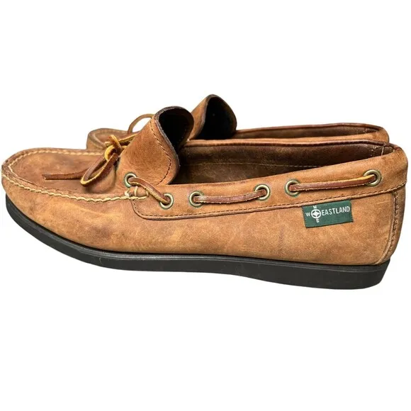 EASTLAND Yarmouth Mens Brown Leather Slip On Loafer Size 10.5 M Boat shoe