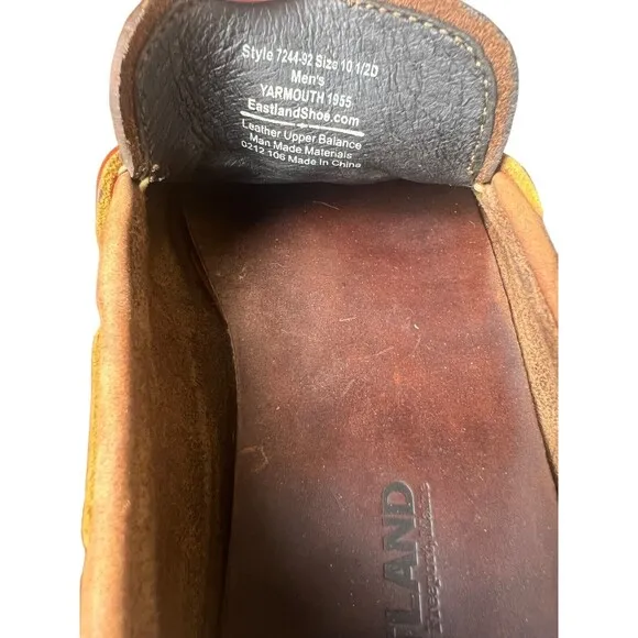 EASTLAND Yarmouth Mens Brown Leather Slip On Loafer Size 10.5 M Boat shoe