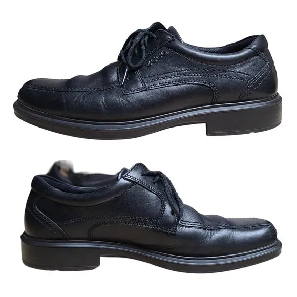Ecco Black Leather Lace Up Oxford Derby  Shoes Men's Size 42 8 - 8 1/2