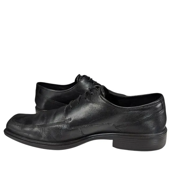 Ecco Dress Shoe sz 47 US 13 Men Helsinki 2 Gortex Derby Black Square Toe Leather