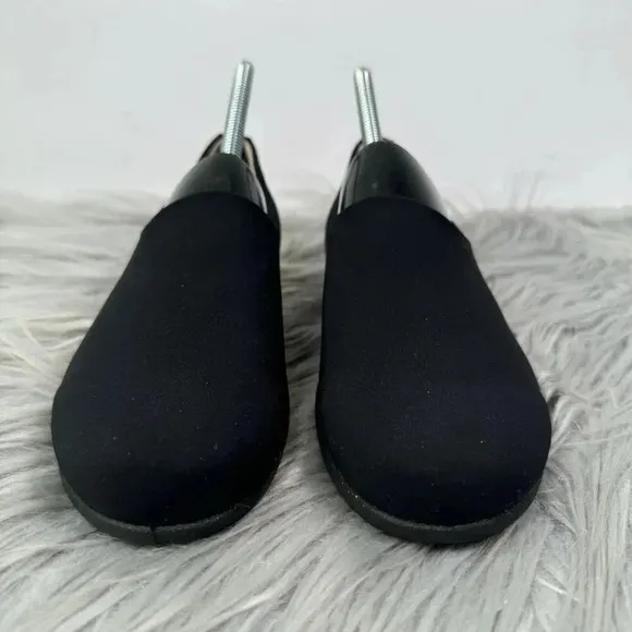 Ecco Felicia Shoes Womens Size 8 Black Stretch Leather Low Slip On