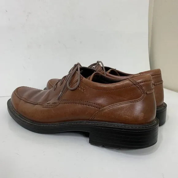 Ecco Helsinki 2 Men's Nubuck Bike-Toe Derby Shoe Brown - Size 9