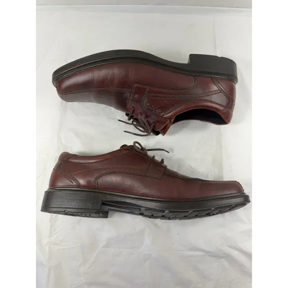 ECCO Mens 46 12-12.5 Helsinki Men's Leather Bike Toe Derby Shoe Brown Leather