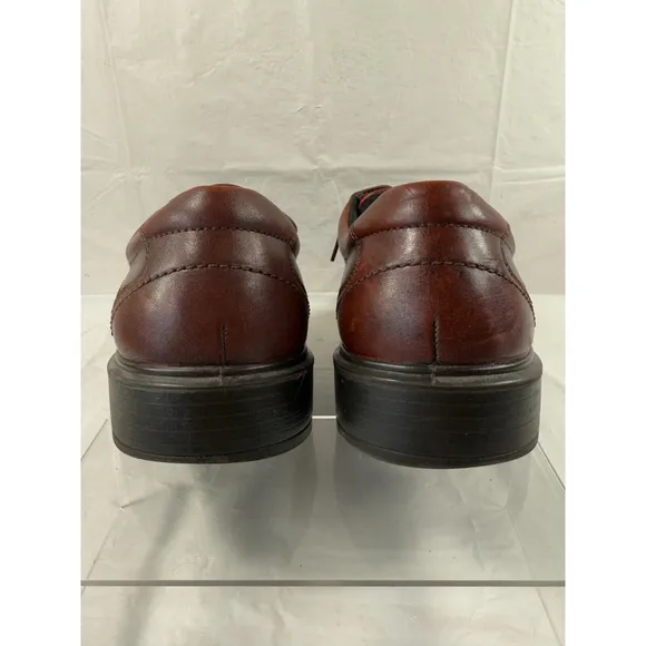 ECCO Mens 46 12-12.5 Helsinki Men's Leather Bike Toe Derby Shoe Brown Leather