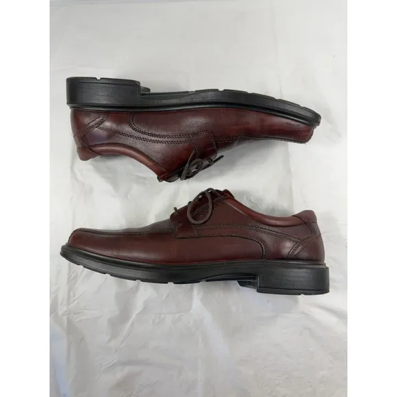 ECCO Mens 46 12-12.5 Helsinki Men's Leather Bike Toe Derby Shoe Brown Leather