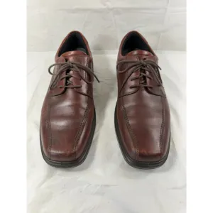 ECCO Mens 46 12-12.5 Helsinki Men's Leather Bike Toe Derby Shoe Brown Leather