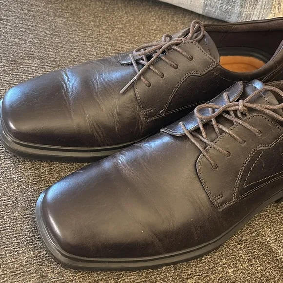 ECCO Mens Derby Shoes Helsinki 2 Plain Nubuck Leather Lace Up 500164 Size 46