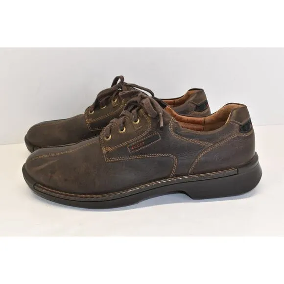 Ecco Men's Size 47 EUR Fusion Derby Bicycle Toe Leather Brown Oxford Shoes