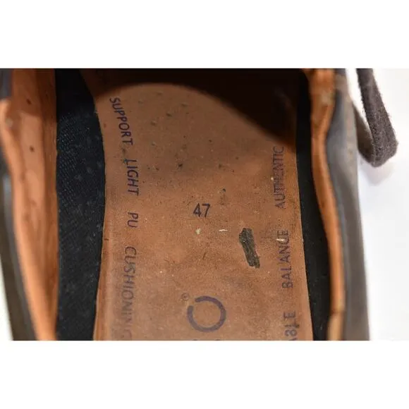 Ecco Men's Size 47 EUR Fusion Derby Bicycle Toe Leather Brown Oxford Shoes