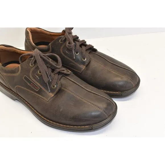 Ecco Men's Size 47 EUR Fusion Derby Bicycle Toe Leather Brown Oxford Shoes