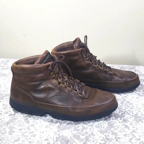 Ecco Mobile Genuine Footwear Brown Leather Men's Boots Size 40 Made In Portugal
