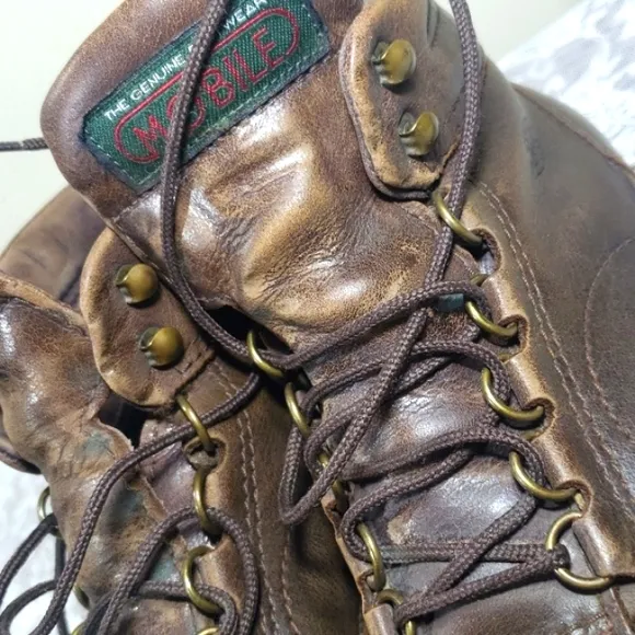 Ecco Mobile Genuine Footwear Brown Leather Men's Boots Size 40 Made In Portugal