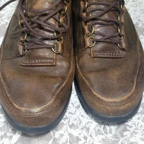 Ecco Mobile Genuine Footwear Brown Leather Men's Boots Size 40 Made In Portugal