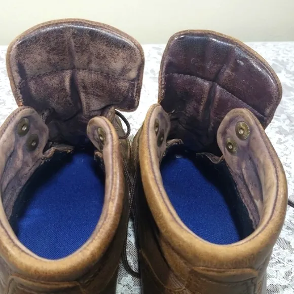 Ecco Mobile Genuine Footwear Brown Leather Men's Boots Size 40 Made In Portugal