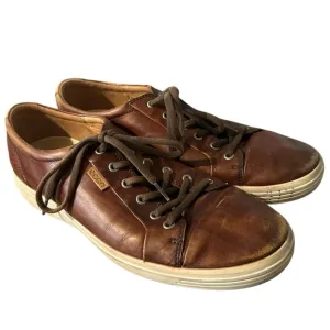 Ecco Shoes Mens Sz 11/11.5 Soft 7 Casual Sneaker Brown Leather Round Toe