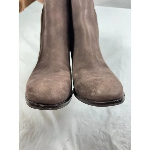 ECCO size 9 Mocha Leather SOLBJERG Dual Zip High Heels Ankle Boots