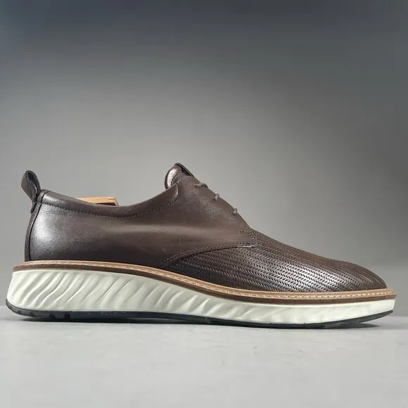 ECCO ST.1 Hybrid Men’s EU 43 US 9-9.5 Brown Plain Toe Derby Dress Shoes Sneakers