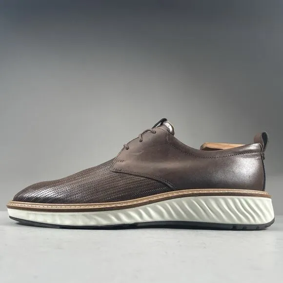 ECCO ST.1 Hybrid Men’s EU 43 US 9-9.5 Brown Plain Toe Derby Dress Shoes Sneakers