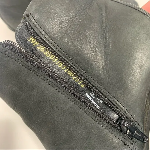 Ecco Touch Black Leather Side Zip Up Ankle Boots