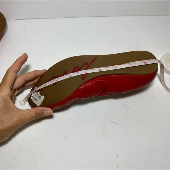 ED Ellen Degeneres Women's LangstonEmbroidered Smile Red Ballet Flats Size 7