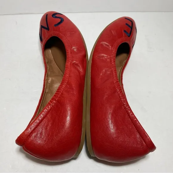 ED Ellen Degeneres Women's LangstonEmbroidered Smile Red Ballet Flats Size 7