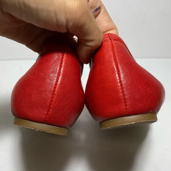 ED Ellen Degeneres Women's LangstonEmbroidered Smile Red Ballet Flats Size 7