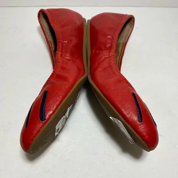 ED Ellen Degeneres Women's LangstonEmbroidered Smile Red Ballet Flats Size 7