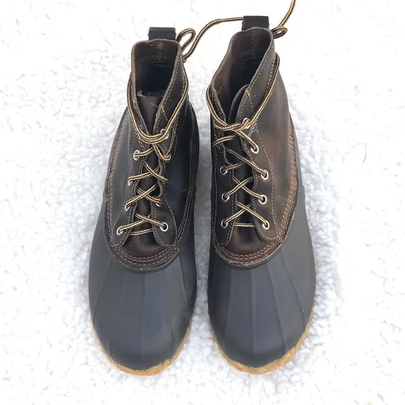 Eddie Bauer Brown Leather High Top Duck Boots NWOT Mens Sz 10