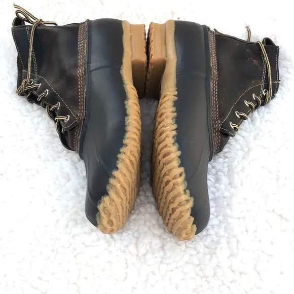 Eddie Bauer Brown Leather High Top Duck Boots NWOT Mens Sz 10