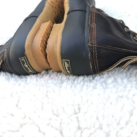 Eddie Bauer Brown Leather High Top Duck Boots NWOT Mens Sz 10