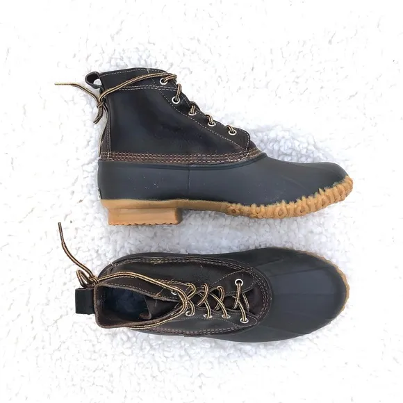 Eddie Bauer Brown Leather High Top Duck Boots NWOT Mens Sz 10