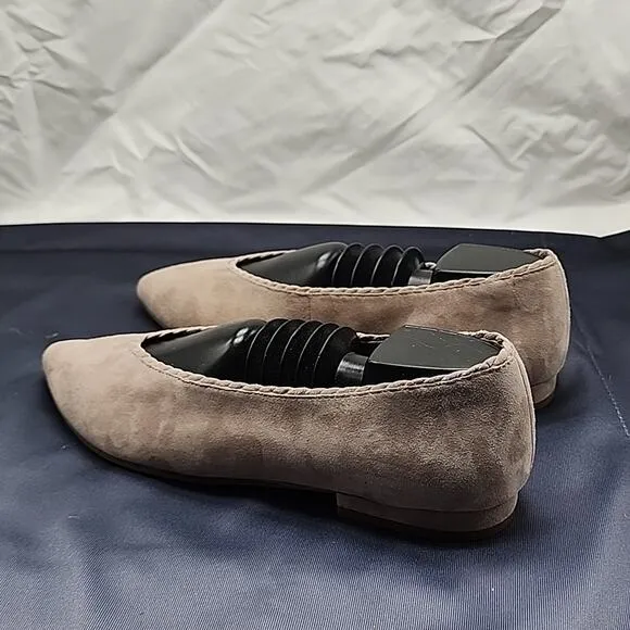 EILEEN FISHER POSY SUEDE POINTED TOE BALLERINA FLATS IN EARTH SIZE 8 NWOB