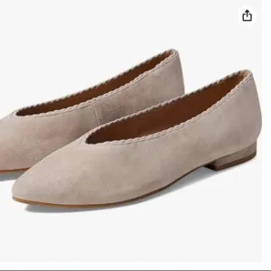 EILEEN FISHER POSY SUEDE POINTED TOE BALLERINA FLATS IN EARTH SIZE 8 NWOB
