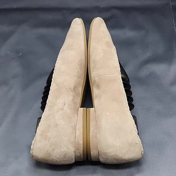 EILEEN FISHER POSY SUEDE POINTED TOE BALLERINA FLATS IN EARTH SIZE 8 NWOB