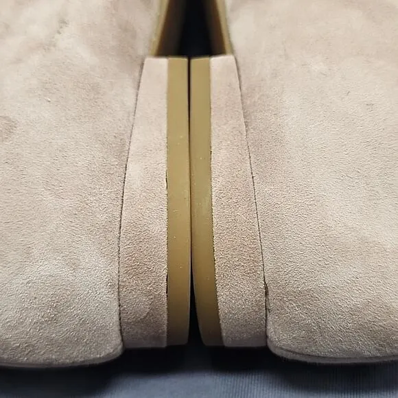 EILEEN FISHER POSY SUEDE POINTED TOE BALLERINA FLATS IN EARTH SIZE 8 NWOB