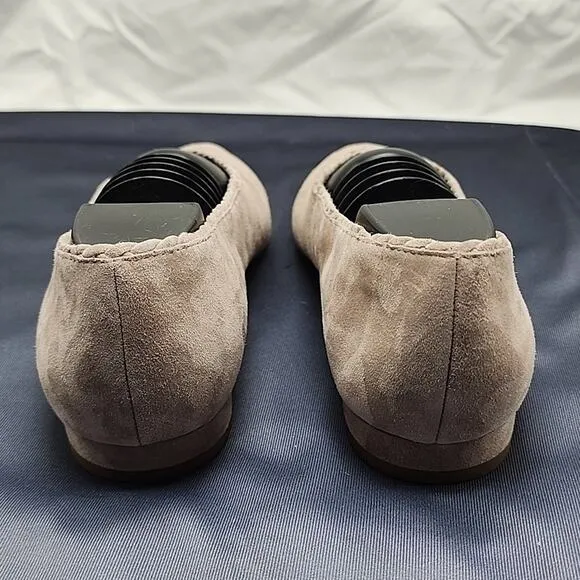 EILEEN FISHER POSY SUEDE POINTED TOE BALLERINA FLATS IN EARTH SIZE 8 NWOB