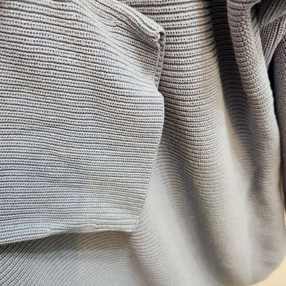 Eileen Fisher Silk/Organic Cotton Ribbed Sweater in Dusty Blue Size L/XL