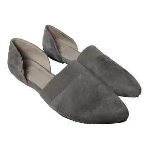 Eileen Fisher Suede Flute Pointed Toe D'Orsay Flats