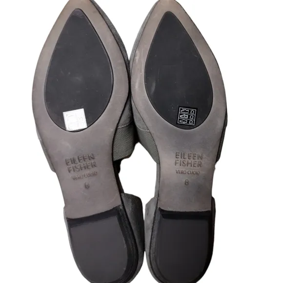 Eileen Fisher Suede Flute Pointed Toe D'Orsay Flats