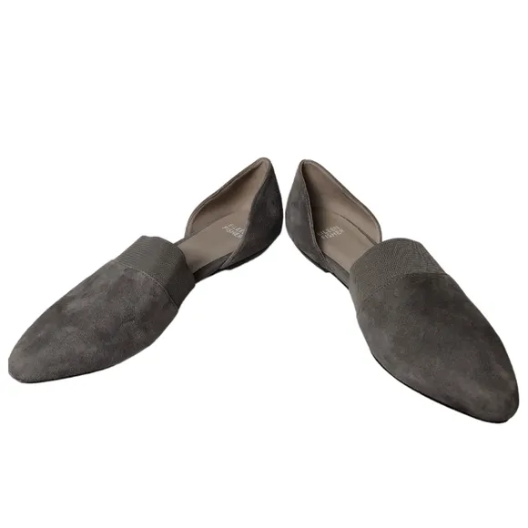 Eileen Fisher Suede Flute Pointed Toe D'Orsay Flats